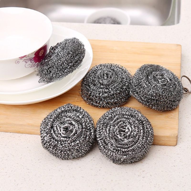 Photo 1 of 6 Pack Stainless Steel Sponges, Scrubbing Scouring Pad, Steel Wool Scrubber for Kitchens, Bathroom and More, 3 COUNT 