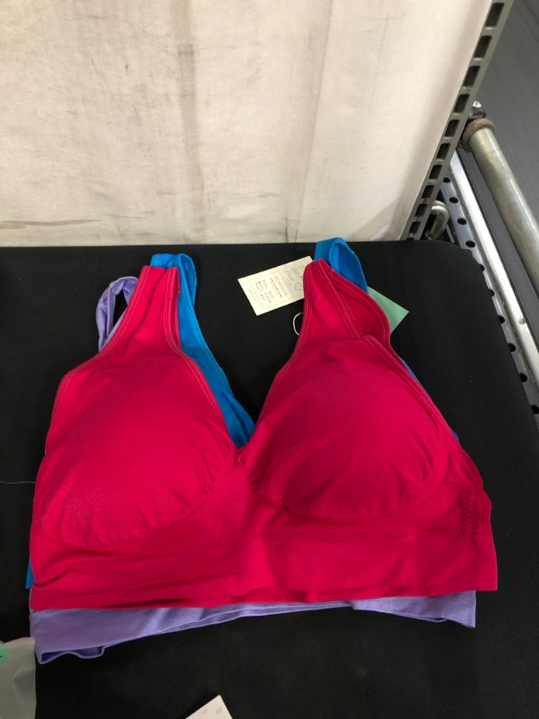 Photo 1 of 3PC WOMEN'S PADDED SPORTS BRA, SIZE 2XL 