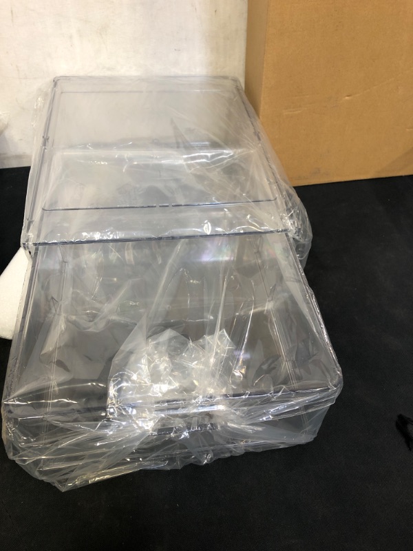 Photo 2 of 13.5" 10" X 4"  CLEAR PULL OUT STORAGE BIN 