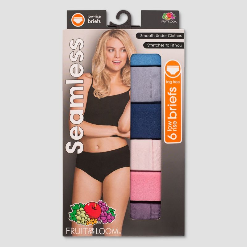 Photo 1 of Fruit of the Loom Women's 6pk Seamless Low Rise Briefs - Colors May Vary 8, Multicolored
, SIZE XL 