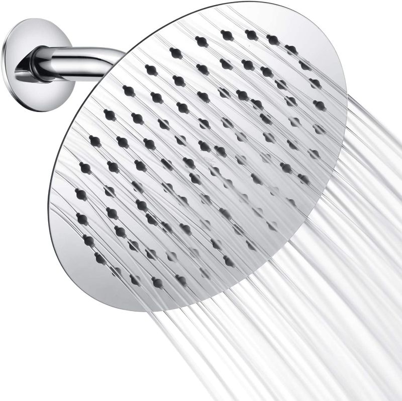 Photo 1 of 11.5" ROUND SHOWER HEAD, Shower Head Angle Adjustable Stainless Steel Round Rainfall Shower Head, Ultra-Thin Design and High Flow Large Panel Shower Head (Chrome)