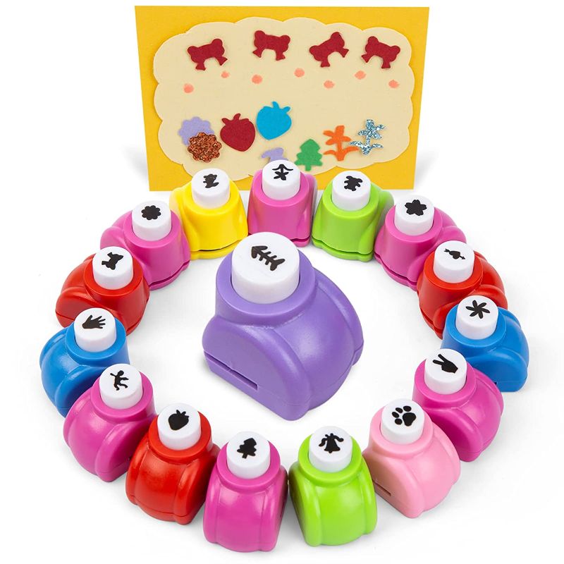 Photo 1 of LOVEINUSA Punch Craft Set, 16 Pack Paw Print Teddy Bear Shapes Hole Punch Scrapbooking Supplies for Crafting & Nail Designs
