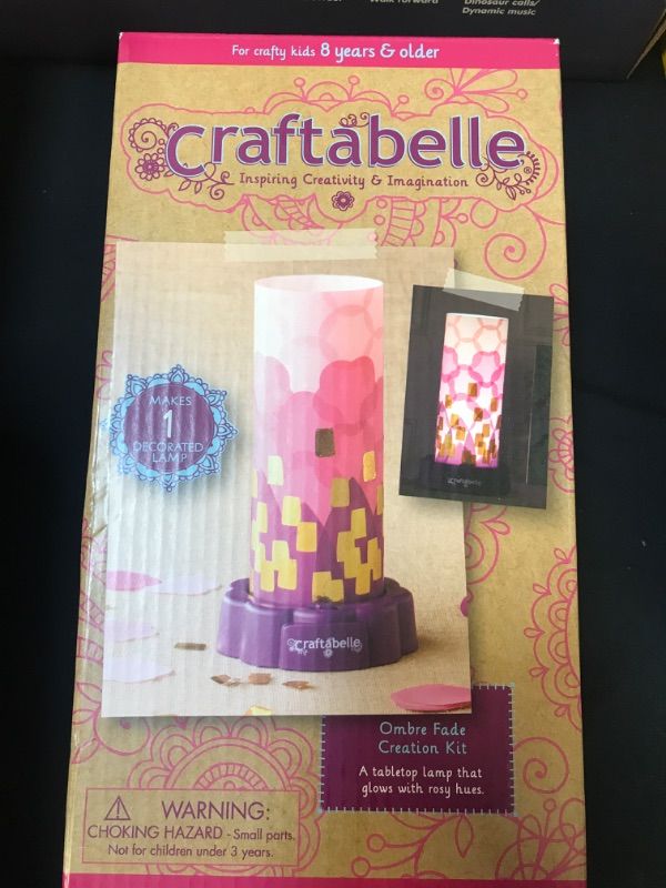 Photo 2 of Craftabelle – Ombre Fade Creation Kit – Lampshade Decorating Kit – 323pc LED Lamp Set with Fabric & Accessories – DIY Arts & Crafts for Kids Aged 8 Years +
