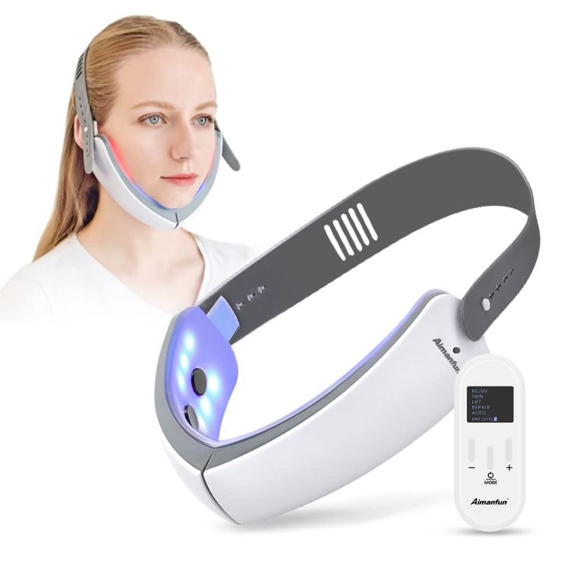 Photo 1 of Aimanfun V-face with LCD Remote Control Sliming Facial Lifting Belt Red Blu-Ray Thin Double Chin and Portable Intelligent Firming Face Slimming Instrument
