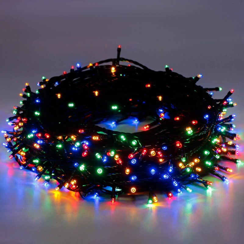 Photo 1 of 220 LED Christmas String Lights, 23m/75ft Waterproof 8 Modes Memory Function, Indoor/Outdoor Plug in Fairy Twinkle Lights End-to-End for Xmas Tree Halloween Thanksgiving Day Decorations - Multicolor
