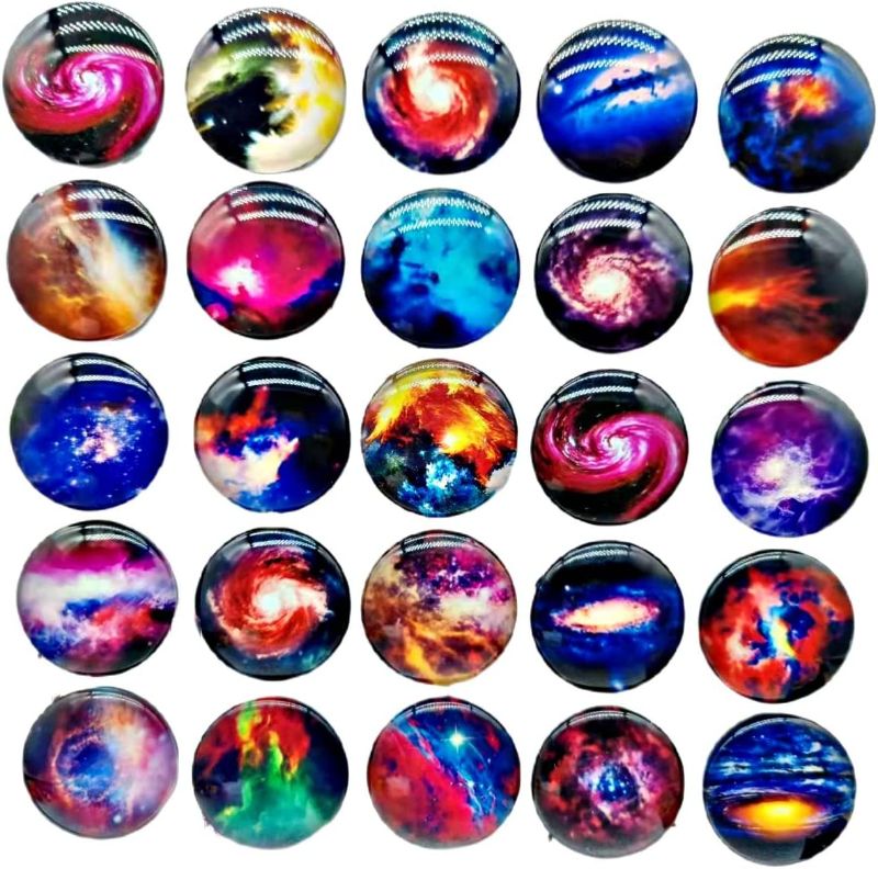 Photo 1 of 25 pcs 1.38in Crystal Glass Refrigerator Magnet Home Fridge Magnetic Stickers Set Decoration Souvenir Photo Artwork (Nebula)
