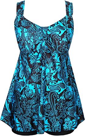 Photo 1 of DANIFY Plus Size Swimsuit for Women Tankini Swimdress Tummy Control Swimwear Two Piece Bathing Suit Cover up Swim Dress
SIZE 48