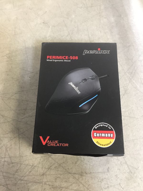 Photo 3 of Perixx PERIMICE-508 Wired Programmable Vertical Ergonomic Mouse, Natural Vertical Mouse with 5 Programmable Buttons and 2 Level DPI, Right Handed