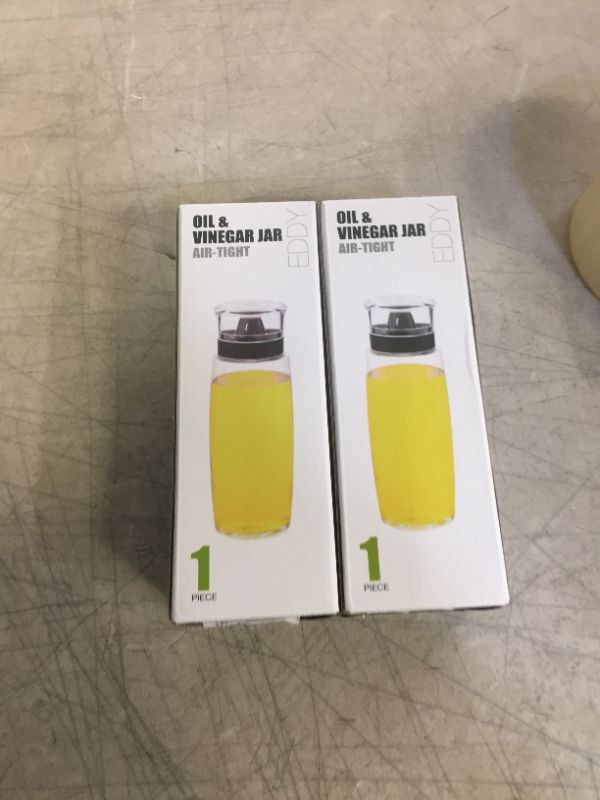 Photo 2 of 2020 New Version 2 Pack Oil/Vinegar Cruet Glass Olive Oil Dispenser Bottle Set for Kitchen Cooking Oil Container - Non-Drip Spout
