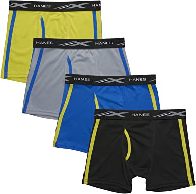 Photo 1 of Hanes Boys' X-Temp Breathable Mesh Boxer Brief 4-Pack,, Assorted, Size Large boy 14-16