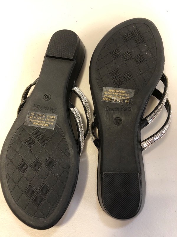 Photo 1 of Dreampairs Black Jeweled Slip on Slippers Fashion  Size 10