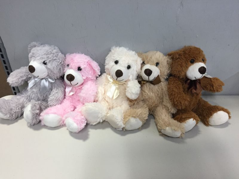 Photo 2 of morimos 5 pack teddy bears*
*two missing from original 7 pack (blue and purple)