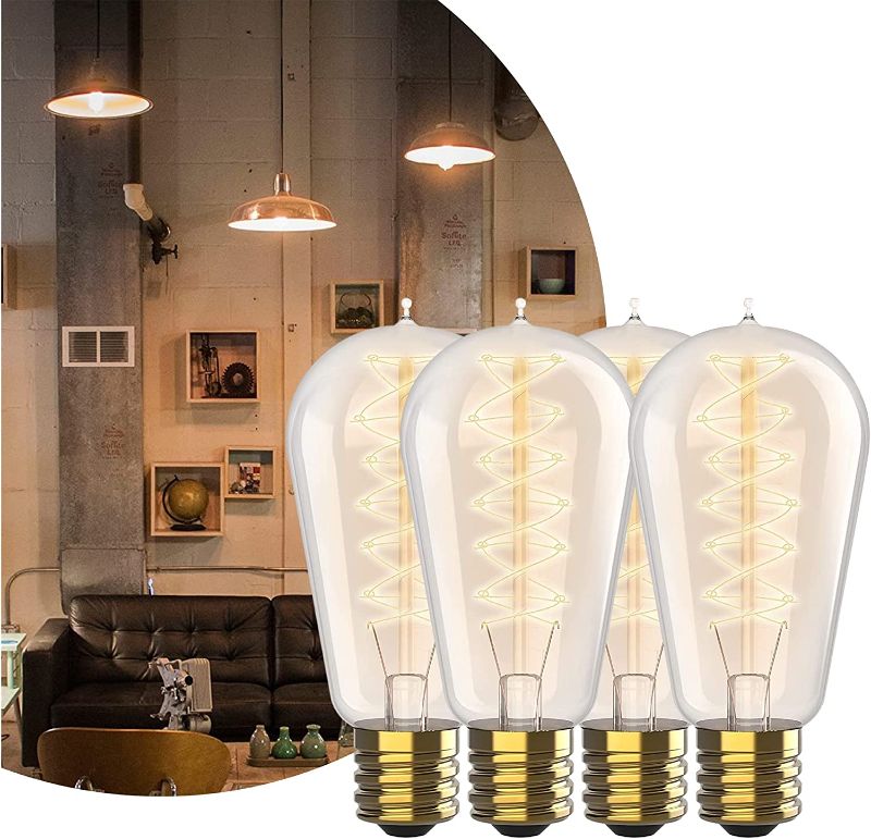 Photo 1 of 
HUDSON BULB CO. Vintage Incandescent 60W Edison Light Bulbs (4 Pack)