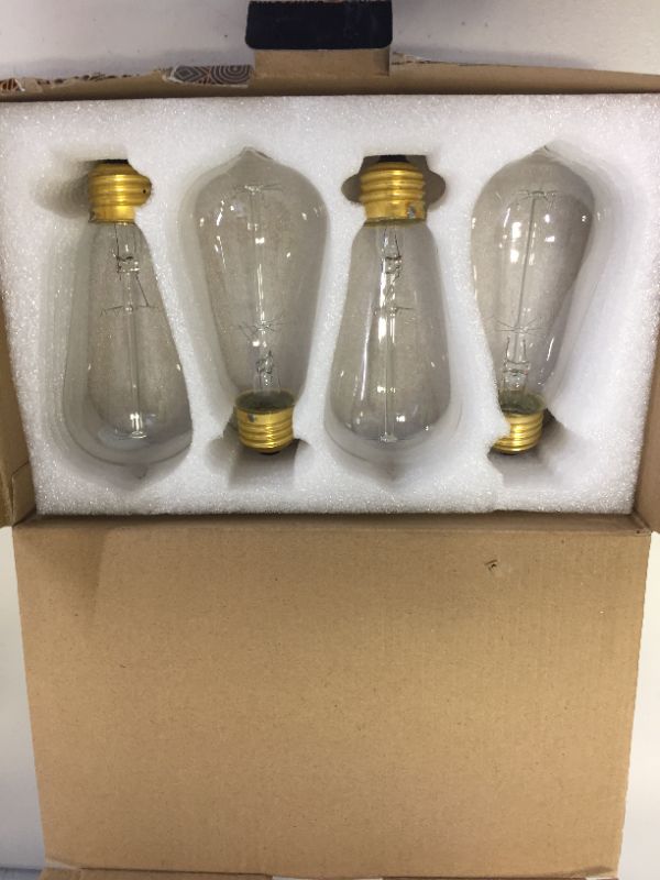 Photo 2 of 
HUDSON BULB CO. Vintage Incandescent 60W Edison Light Bulbs (4 Pack)