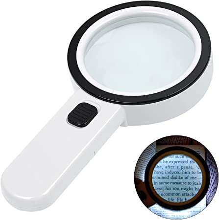 Photo 1 of AIXPI Magnifying Glass with Light, 30X Handheld Large Magnifying Glass 12 LED Illuminated Lighted Magnifier for Macular Degeneration Seniors Reading Inspection Coins Jewelry
