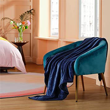 Photo 1 of Bedsure Fleece Blanket Throw Blanket - Dark Blue Lightweight Blanket for Sofa, Couch, Bed, Camping, Travel - Super Soft Cozy Microfiber Blanket