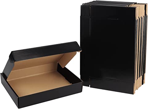 Photo 1 of  11x8x2 Inches Shipping Cardboard Boxes for Small Business, Packing and Mailing, Pack of 25, Black