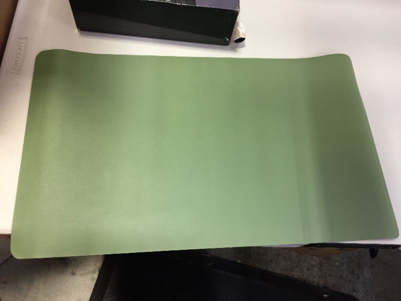 Photo 2 of Leather Desk Pad Protector,Mouse Pad,Office Desk Mat, Non-Slip PU Leather Desk Blotter,Laptop Desk Pad,Waterproof Desk Writing Pad for Office and Home (23.6" x 13.7", Olive Green)
