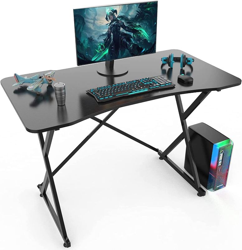 Photo 1 of Ergonomic Gaming Desk, 43 Inch Large Surface, Professional Racing Style Office Computer Desk, Sturdy X-Shaped Frame, for Study, Writing Workstation for PC Laptop, for Bedroom, Office
