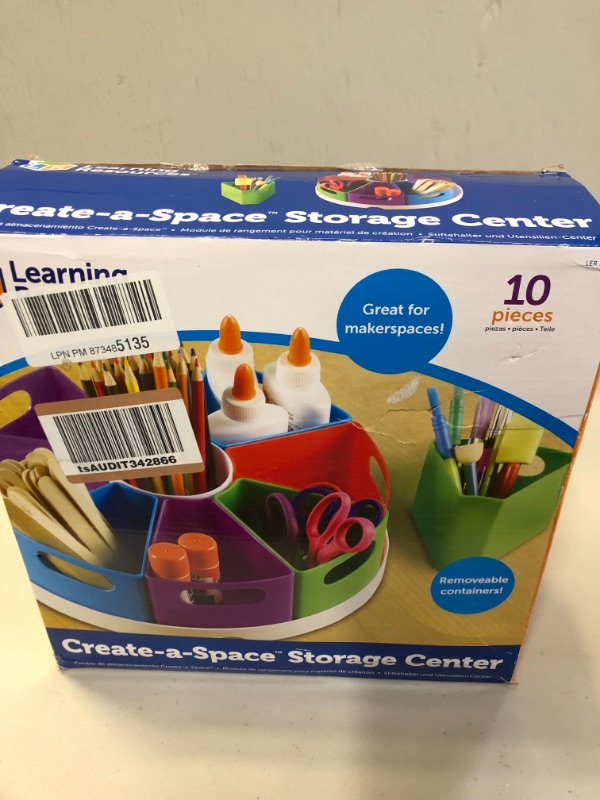 Photo 3 of Learning Resources Create a Space Storage Center - 10 Piece set Desk Organizer for Kids, Art Organizer for Kids, Crayon Organizer, Homeschool Organizers and Storag
