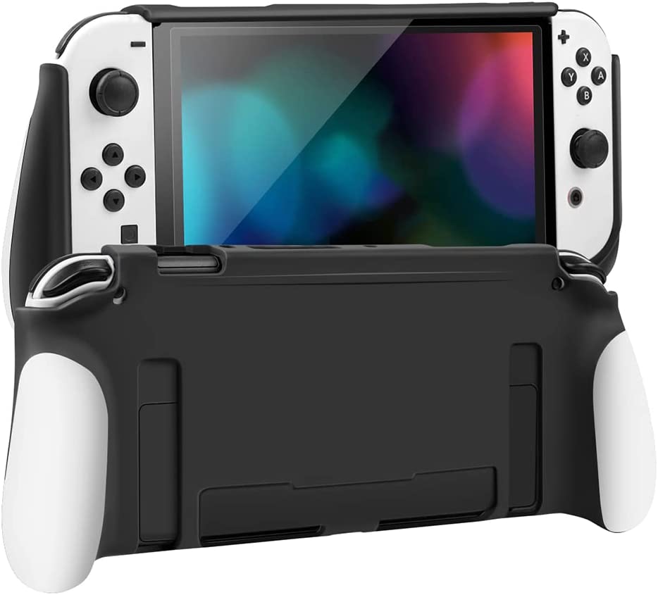 Photo 1 of Protective Case for Switch OLED(Not Fit in OLED Dock),Switch OLED Hand Grip Cover Case,Ergonomic Silicone Grip with Soft TPU for Switch OLED,Switch OLED Handheld Mode Protector Case
