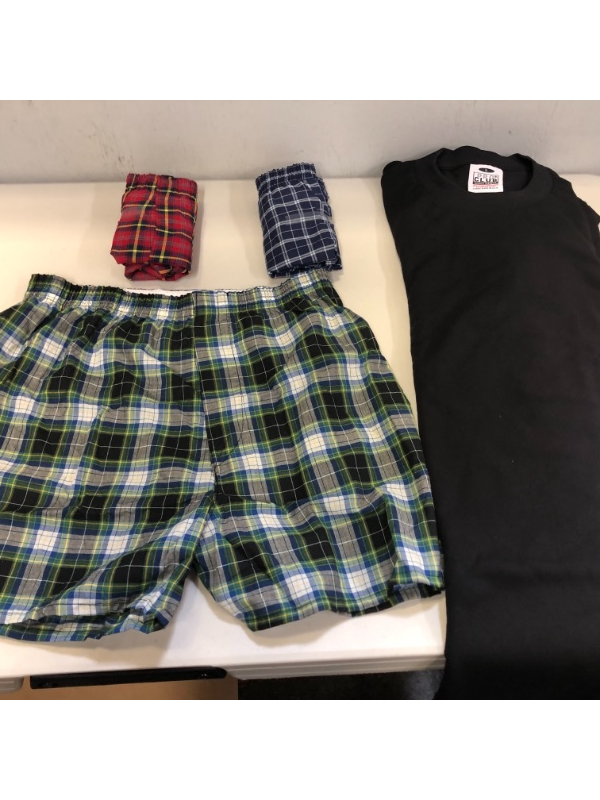 Photo 1 of BAG LOT OF MENS CLOTHING- BOXERS SIZE M PRO CLUB T-SHIRTS SIZE L ---SOLD AS IS ---