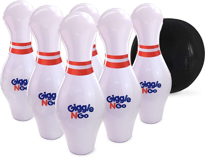 Photo 1 of Giggle N Go Kids Bowling Set Indoor Games or Outdoor Games for Kids. Hilariously Fun Giant Yard Games for Kids and Adults. Fun Sports Games, Outside Games or Indoor Games for Kids
