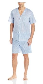 Photo 1 of Fruit of the Loom Men's Broadcloth Short Sleeve Pajama Set, French Blue, SIZE 2XL 
