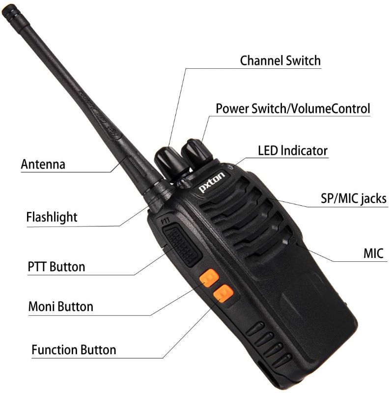 Photo 1 of pxton Walkie Talkies Long Range for Adults with Earpieces,16 Channel Walky Talky Rechargeable Handheld Two Way Radios with Flashlight Li-ion Battery and Charger?2 PIECES ?
