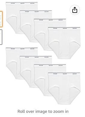 Photo 1 of Fruit of the Loom Men's Basic White Brief 8 PIECES 
 SIZE 3XL 