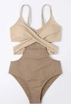 Photo 1 of Color block one piece twist wrap swimsuit (Size Small) 
