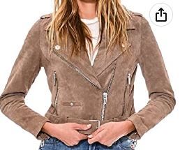 Photo 1 of [BLANKNYC] Womens Luxury Clothing Cropped Suede Leather Motorcycle Jackets, Comfortable & Stylish Coats (Size M)
