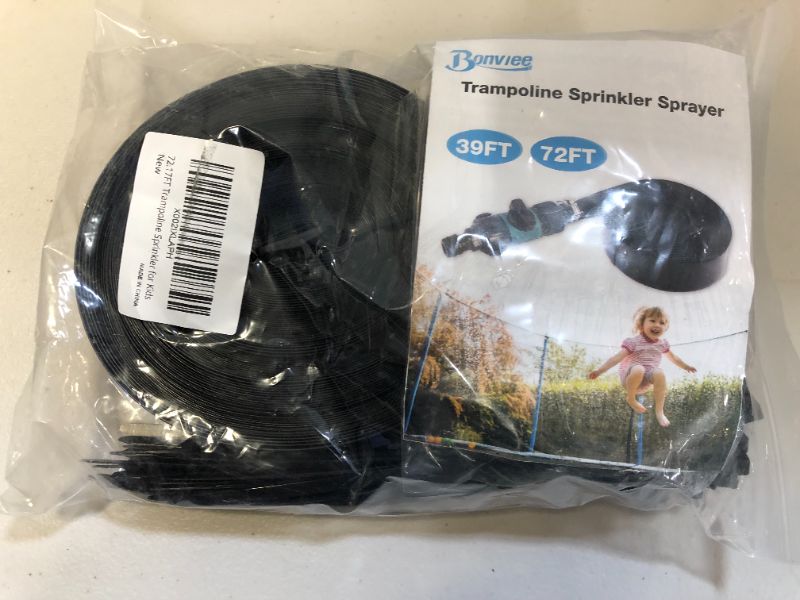 Photo 2 of 72FT Trampoline Sprinklers Sprayer for Trampoline Net, Bonviee Outdoor Water Park Ajustable Length Sprinker Hose Toys Cooling Kit for Kids Boys Girls with Instruction
