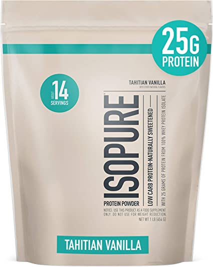 Photo 1 of Isopure Protein Powder, Whey Protein Isolate Powder, 25g Protein, Low Carb & Keto Friendly, Naturally Sweetened & Flavored, Flavor: Tahitian Vanilla, 1 Pound
FEB/2024