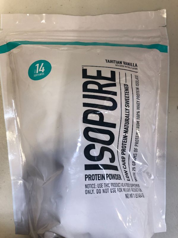Photo 1 of Isopure Protein Powder, Whey Protein Isolate Powder, 25g Protein, Low Carb & Keto Friendly, Naturally Sweetened & Flavored, Flavor: Tahitian Vanilla, 1 Pound
FEB/2024