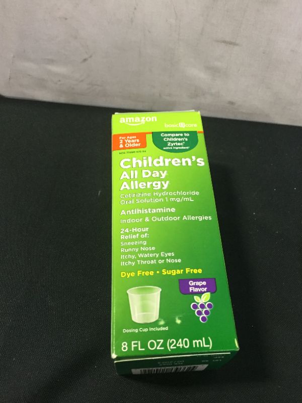 Photo 3 of basic care children's all day allergy cetirizine hcl oral solution, 8 ounce
exp 03/2023