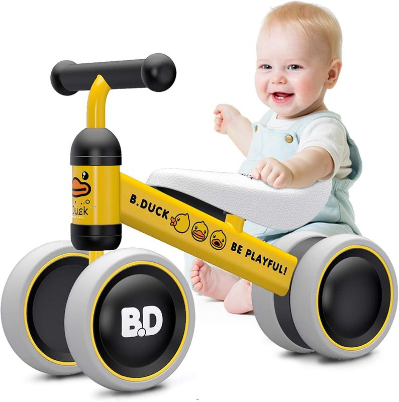 Photo 1 of Baby Balance Bikes 10-24 Month Toddler Walker | Riding Toys for 1 Year Old Boys Girls | No Pedal Infant 4 Wheels Bicycle | Best First Birthday Gifts New Year Holiday
