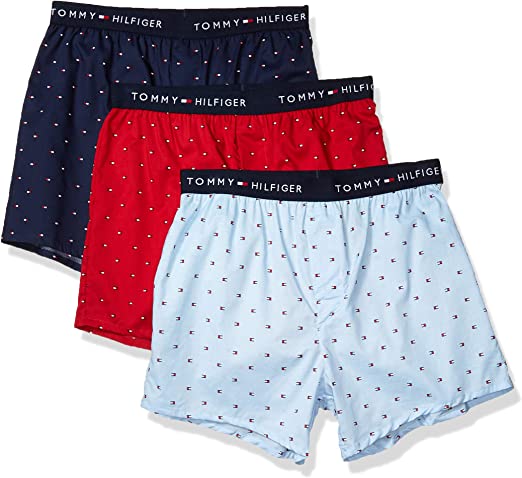 Photo 1 of TOMMY HILFIGER 3 PACK SLIM FIT WOVEN BOXERS  SIZE XL  DESIGN MAY VARY. PLS SEE 2ND PHOTO