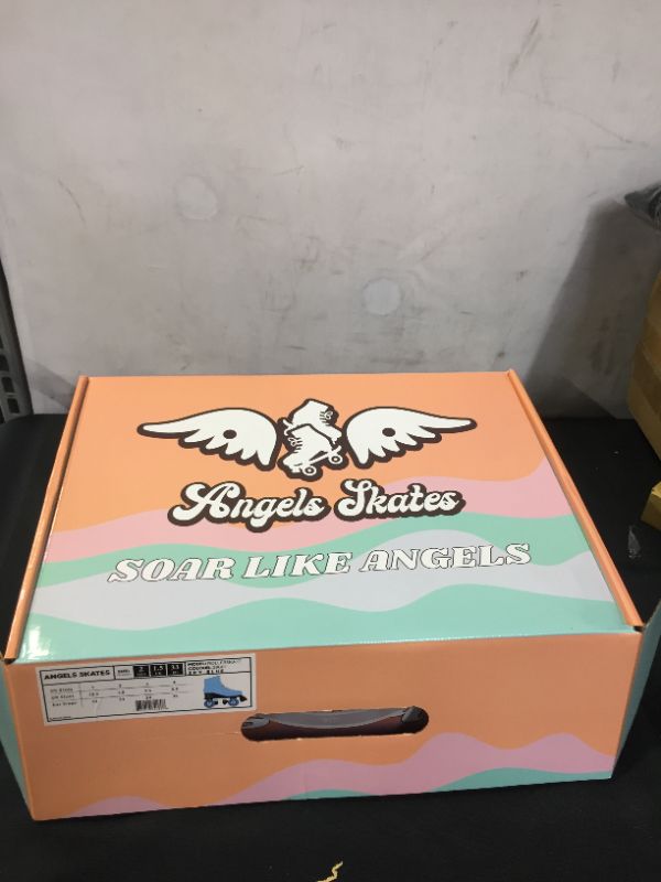 Photo 1 of Angels Skates Kids' & Women's Roller Skates - Premium Quality PU Leather Quad Roller Skates - Adjustable High- top Perfect Indoor Outdoor Girls Retro Roller Skates - 1-13 Sizes
size 2
