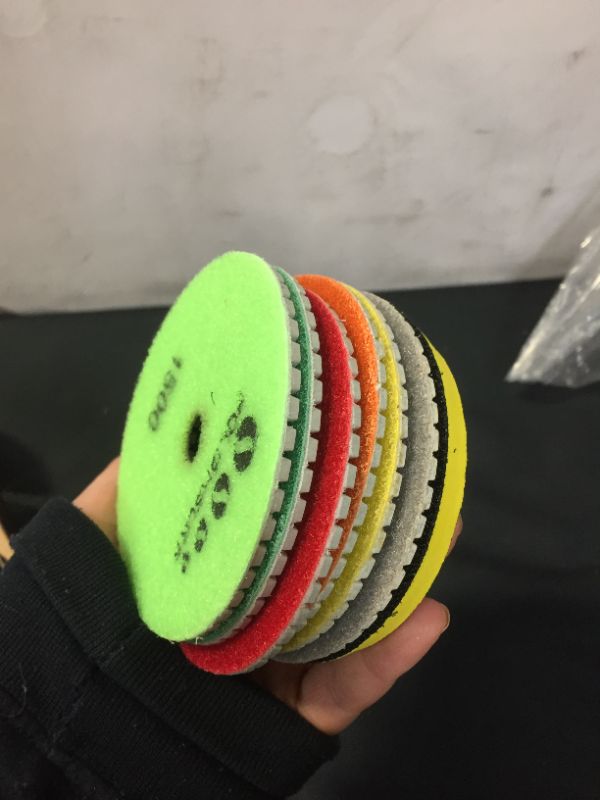 Photo 1 of Diamond Polishing Pads 4 Inch Wet Dry Set 7 Pieces for Concrete Marble Quartz Stone Countertop Granite Polishing - by POLISHSURF
