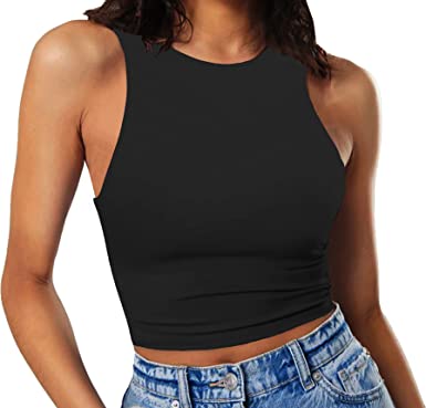 Photo 1 of Artfish Women's Sleeveless Cropped Shirts High Neck Stretchy Fitted Basic Crop Tank Top
SIZE S 