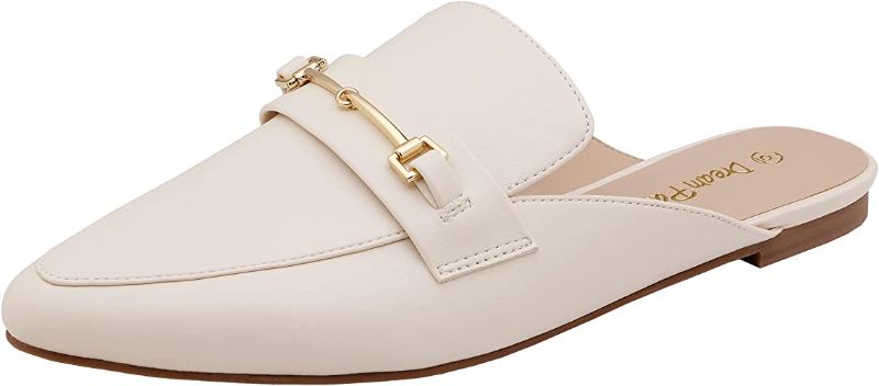 Photo 1 of DREAM PAIRS Women's Flat Mules Buckle Pointed Toe Backless Slip on Slides Loafer Shoes
SIZE 9