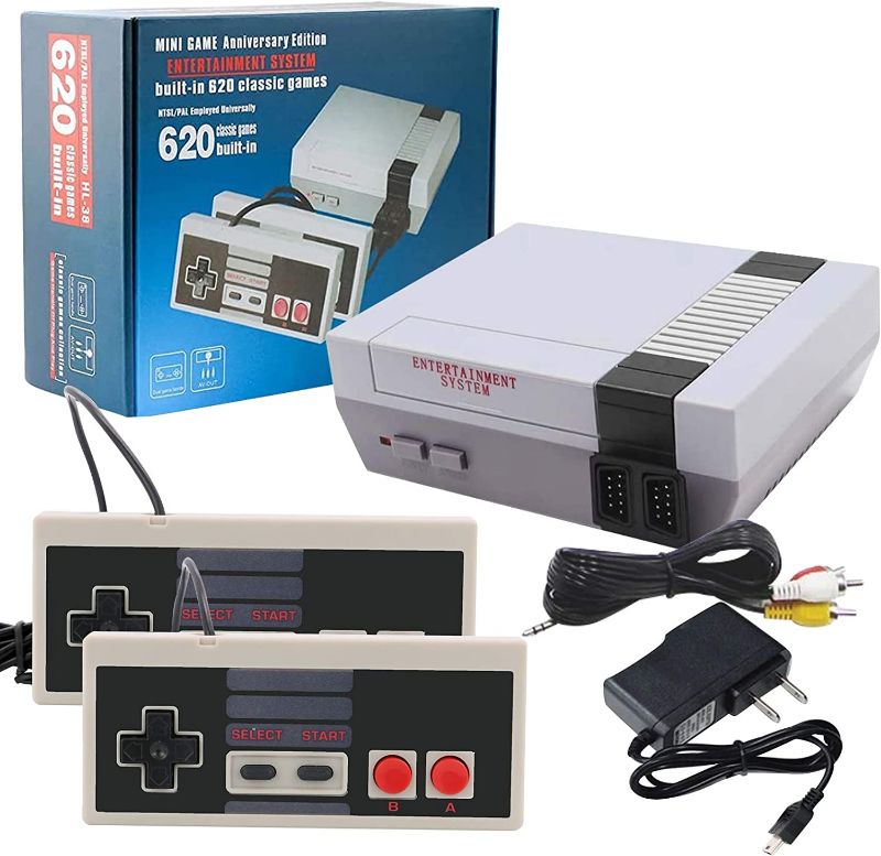 Photo 1 of Classic Video Retro Game Console, Classic Mini Console -Built-in with 620 Classic Retro Games Dual Players Mode Console Kids, Adult, Children Gift, Valentine/Birthday Gift (620(AV Input))