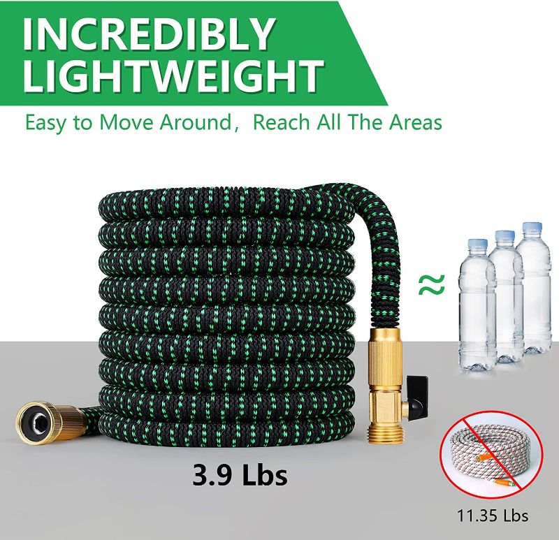 Photo 1 of 360Gadget Expandable and Flexible Garden Hose 75 ft Water Hose with 3/4" Brass Fittings and 8 Function Sprayer Nozzle, Retractable, Kink Free, Collapsible, Lightweight Hose for Outdoors