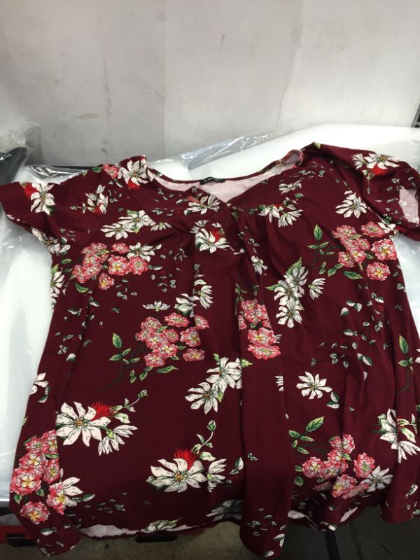 Photo 1 of a.Jesdani Womens Summer Plus Size Tunic Tops Short Sleeve Blouses Casual Floral Henley Shirts SIZE MEDIUM