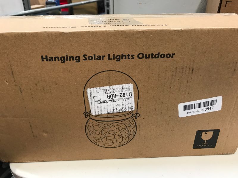 Photo 1 of 8 Pack Solar Hanging Lights Outdoor, Cracked Glass Solar Ball LED Lights, Solar Powered Globe Lights Waterproof with Handle for Patio, Tree, Yard, Holiday, Solar Garden Lights (Warm White)