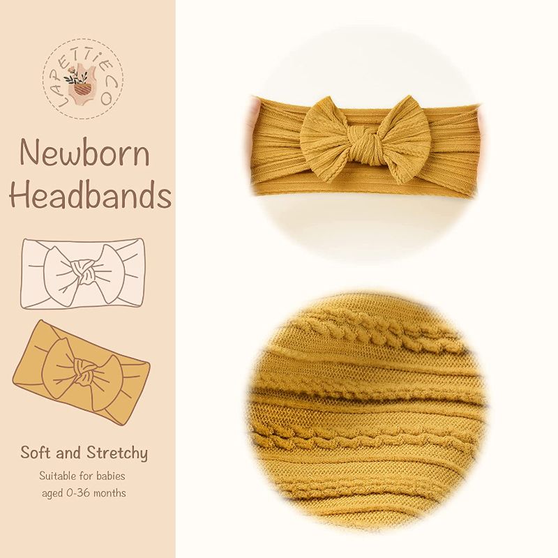 Photo 1 of Handmade Baby Headbands Stretchy Nylon Headband with Bows for Newborn Infant Baby Toddler Girls- Pack of 8