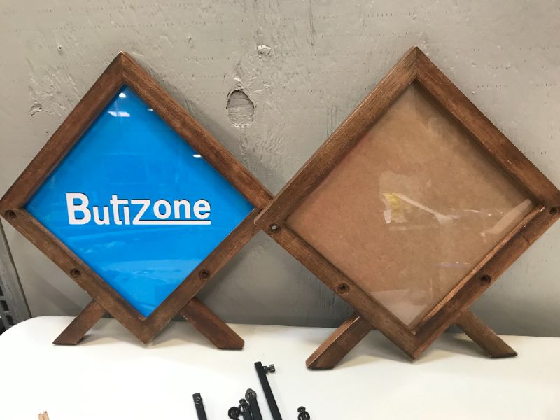 Photo 1 of Butizone Vinyl Record Holder, Adjustable Record Storage Rack with Photo Frame, Display Up to 80-100 LP Albums, Great for Organizing Albums, Book, Magazine, Files, Easy Assembly