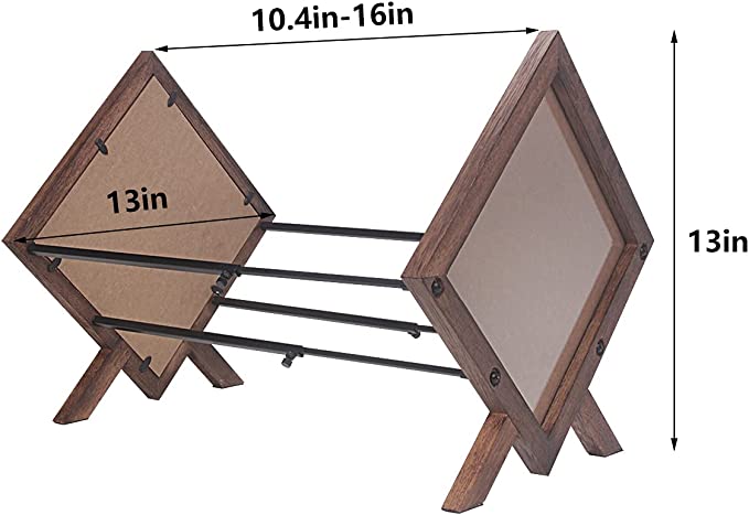 Photo 1 of Butizone Vinyl Record Holder, Adjustable Record Storage Rack with Photo Frame, Display Up to 80-100 LP Albums, Great for Organizing Albums, Book, Magazine, Files, Easy Assembly