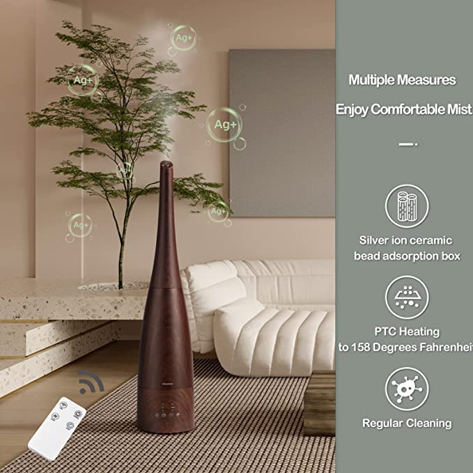 Photo 1 of Cool Mist Humidifier?Elecameier Air humidifier for Home/Bedroom with Remote Control 2.3L Smart Air Humidifier for Desk/Office/Bedroom 25dB Whisper Quiet with Auto Shut off dark wood